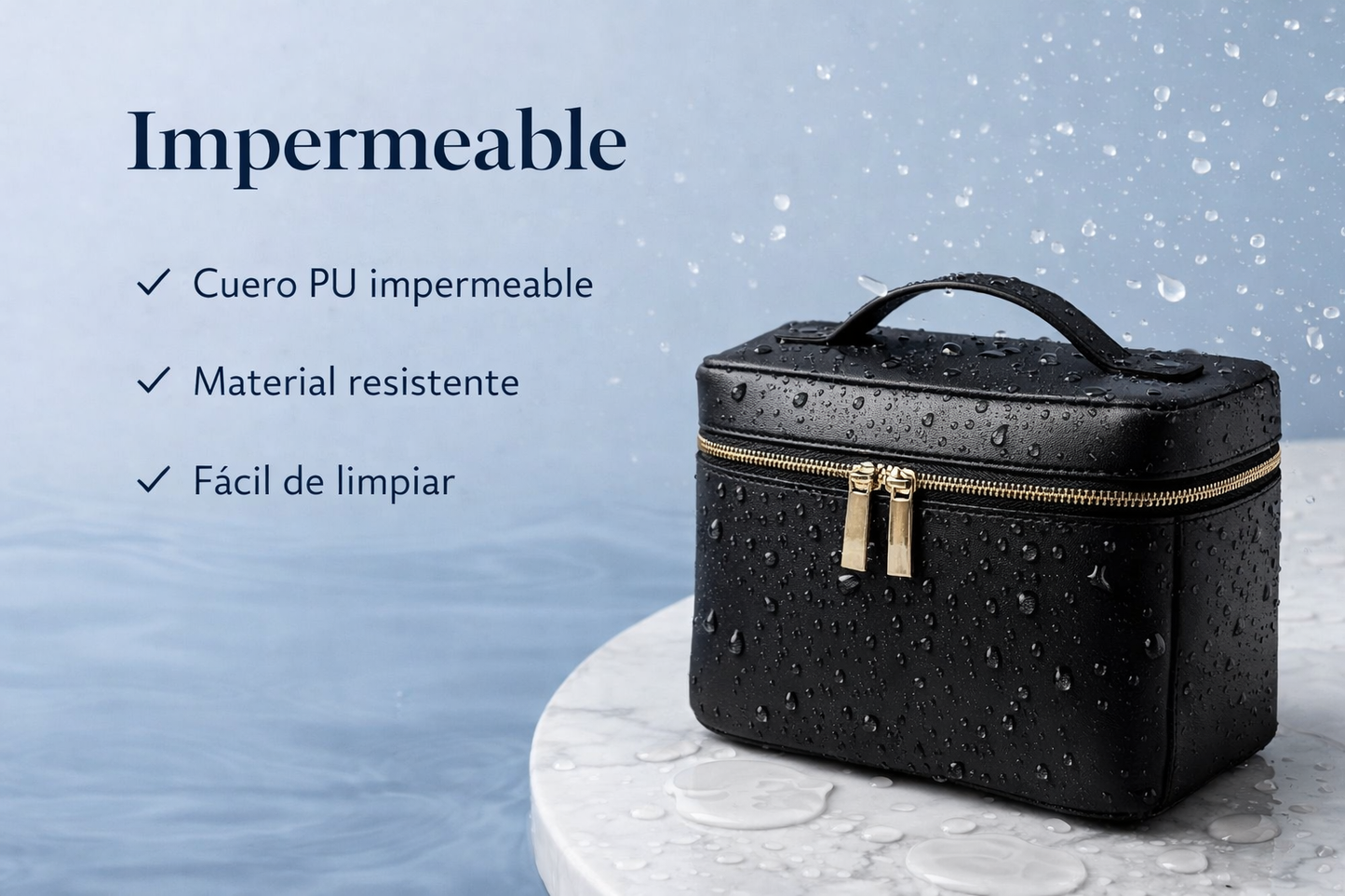 Bolsa de Maquillaje Grande y Organizada | Impermeable y Portátil