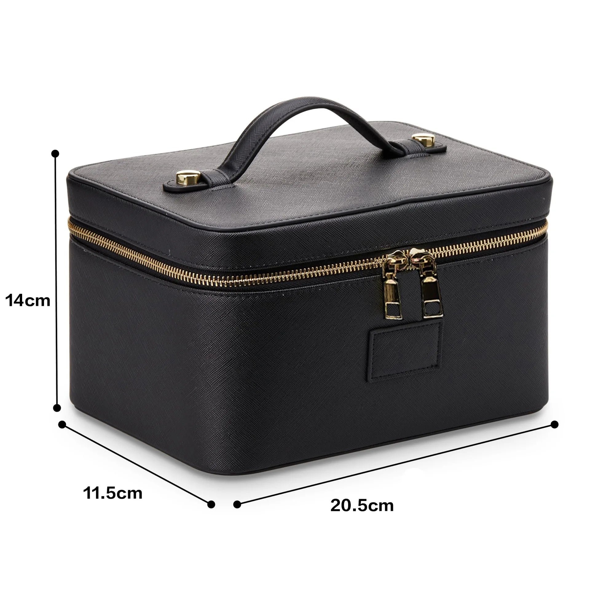 Fashion PU Handheld Makeup Bag with Compartment Large Capacity Portable Leather Makeup Pack Waterpoor Leather Cosmetic Pouch