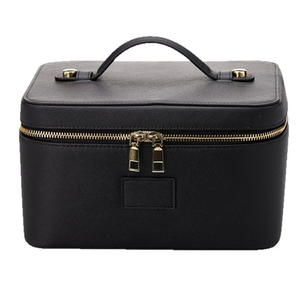 Fashion PU Handheld Makeup Bag with Compartment Large Capacity Portable Leather Makeup Pack Waterpoor Leather Cosmetic Pouch