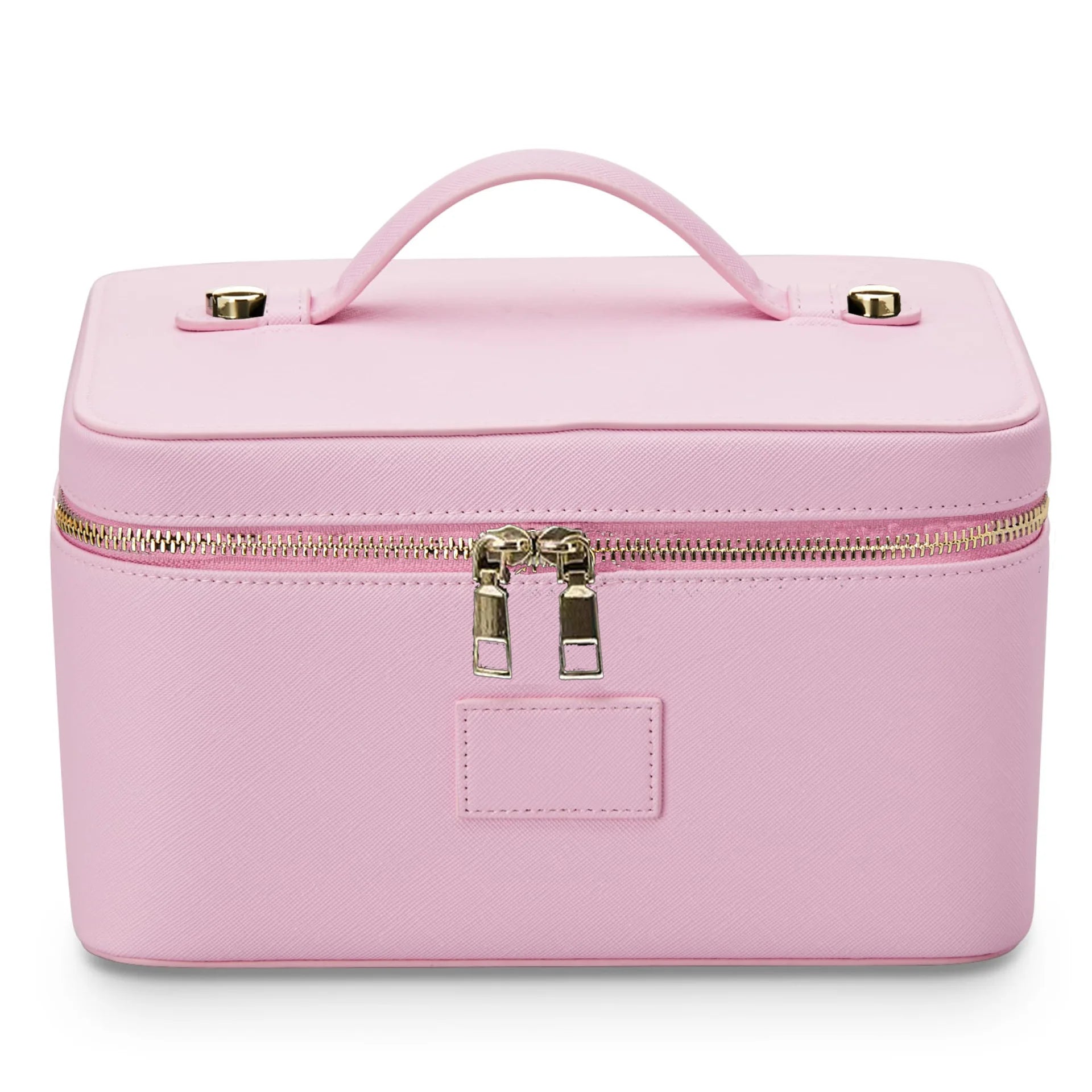 Fashion PU Handheld Makeup Bag with Compartment Large Capacity Portable Leather Makeup Pack Waterpoor Leather Cosmetic Pouch