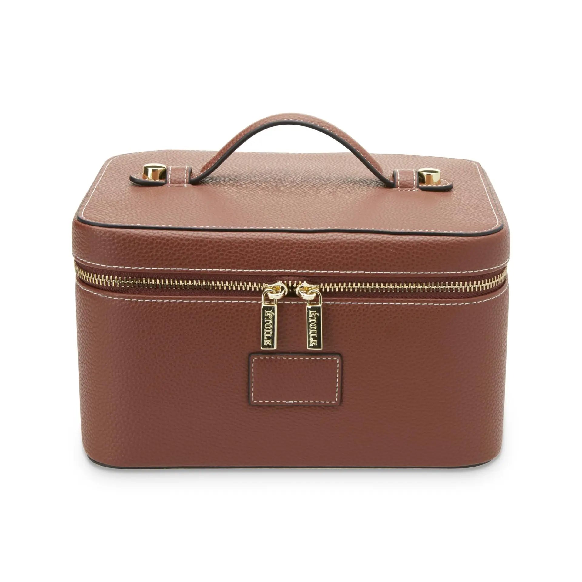 Fashion PU Handheld Makeup Bag with Compartment Large Capacity Portable Leather Makeup Pack Waterpoor Leather Cosmetic Pouch