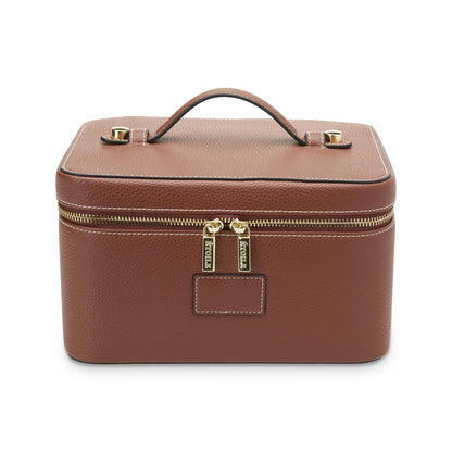 Fashion PU Handheld Makeup Bag with Compartment Large Capacity Portable Leather Makeup Pack Waterpoor Leather Cosmetic Pouch