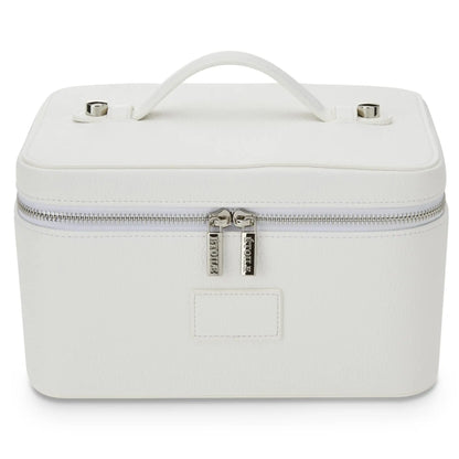 Fashion PU Handheld Makeup Bag with Compartment Large Capacity Portable Leather Makeup Pack Waterpoor Leather Cosmetic Pouch